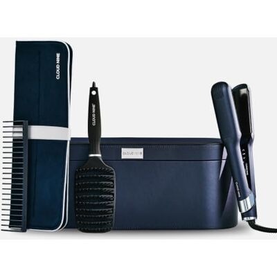Cloud Nine Contouring Wide Iron Wide Plate Hair Straightener & Curler, Blue 2-in-1 styler, curved ceramic plates, Revive Mode, 11 heat settings, curls, waves, flicks, frizz control, thick or long hair Cloud Nine Contouring Wide Iron Wide Plate Hair Straightener & Curler, Blue 2-in-1 styler, curved ceramic plates, Revive Mode, 11 heat settings, curls, waves, flicks, frizz control, thick or long hair