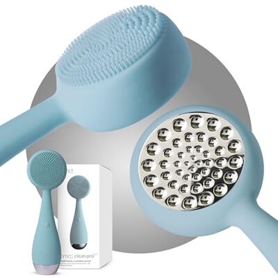 PMD Clean Pro Silver Smart Facial Cleansing Device with Silicone Brush & Pure Silver ActiveWarmth Anti-Aging Massager Waterproof SonicGlow Vibration Clear Pores & Blackheads PMD Clean Pro Silver Smart Facial Cleansing Device with Silicone Brush & Pure Silver ActiveWarmth Anti-Aging Massager Waterproof SonicGlow Vibration Clear Pores & Blackheads