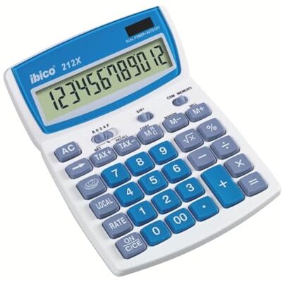 Ibico Calculator Desktop Tilted Currency Cost-Sell-Margin Solar and Battery 12 Digit Ref 212X IB410086 Ibico Calculator Desktop Tilted Currency Cost-Sell-Margin Solar and Battery 12 Digit Ref 212X IB410086