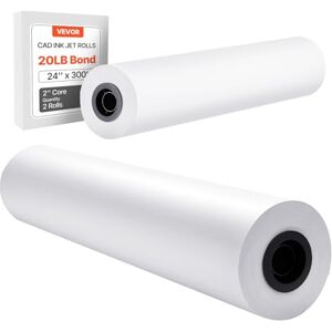 VEVOR Wide Format Paper, 24 in x 300 ft Plotter Roll, 2 Rolls CAD Bond Rolls with 2 in Core, 20 LB Bond Paper Rolls, Ideal for CAD Drawings, Engineering Plans, GIS Maps, and Architectural Designs VEVOR Wide Format Paper, 24 in x 300 ft Plotter Roll, 2 Rolls CAD Bond Rolls with 2 in Core, 20 LB Bond Paper Rolls, Ideal for CAD Drawings, Engineering Plans, GIS Maps, and Architectural Designs