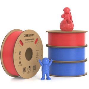 Creality Hyper PLA Filament 1.75mm, 30-600mm/s High Speed 3D Printer Filament, Dimensional Accuracy +/-0.02mm, Fit Most FDM 3D Printers, 4 Pack 1kg Spool(2.2lbs), Red & Blue Creality Hyper PLA Filament 1.75mm, 30-600mm/s High Speed 3D Printer Filament, Dimensional Accuracy +/-0.02mm, Fit Most FDM 3D Printers, 4 Pack 1kg Spool(2.2lbs), Red & Blue