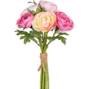 BigBuy Home Bouquet Green Pink Roses 20 x 20 x 35 cm BigBuy Home Bouquet Green Pink Roses 20 x 20 x 35 cm