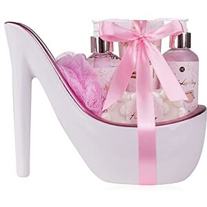 accentra Velvet Luxury Bath Set, Gift Set in Beautiful White Ceramic Pump, 6-Piece Luxury Beauty Set for a Relaxed Spa Experience accentra Velvet Luxury Bath Set, Gift Set in Beautiful White Ceramic Pump, 6-Piece Luxury Beauty Set for a Relaxed Spa Experience