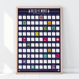 Gift Republic 100 Sci Movies Bucket List Scratch Off Poster, Purple Gift Republic 100 Sci Movies Bucket List Scratch Off Poster, Purple