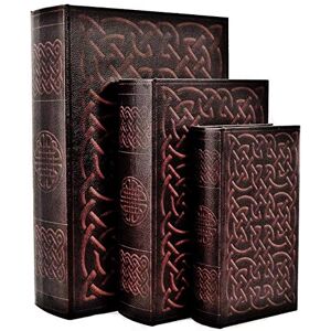 Bellaa 28175 Decorative Book Box Vintage Irish Celtic Knot Hidden Secret Storage Jewelry Keepsake Gift Set of 3 Bellaa 28175 Decorative Book Box Vintage Irish Celtic Knot Hidden Secret Storage Jewelry Keepsake Gift Set of 3