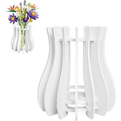 Kemay Wooden Vase for Lego Flowers Bouquet, Puzzle Lego Flower Vase Display Stand for Lego Botanicals, Roses, Sunflowers, Tulips, Unique Gift for Lego Flowers Adult(White) Kemay Wooden Vase for Lego Flowers Bouquet, Puzzle Lego Flower Vase Display Stand for Lego Botanicals, Roses, Sunflowers, Tulips, Unique Gift for Lego Flowers Adult(White)