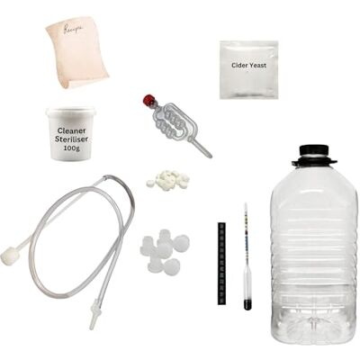 Almost Off Grid Cider Kit C5DJ2 5 Litre/1 Gallon PET Demijohn, Recipe and Hydrometer Included, Deluxe Cider Making kit Ideal for Beginners Almost Off Grid Cider Kit C5DJ2 5 Litre/1 Gallon PET Demijohn, Recipe and Hydrometer Included, Deluxe Cider Making kit Ideal for Beginners