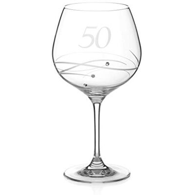 DIAMANTE Swarovski 50th Birthday Gifts – Single Crystal Gin Glass Gin Copa, Embellished with Swarovski Crystals, Gift Box, Gifts For Women, Gin and Tonic Glass DIAMANTE Swarovski 50th Birthday Gifts – Single Crystal Gin Glass Gin Copa, Embellished with Swarovski Crystals, Gift Box, Gifts For Women, Gin and Tonic Glass
