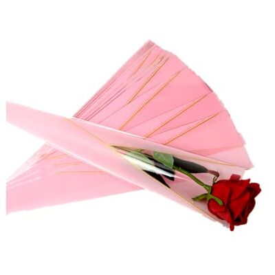 Rikyo 100 Counts Single Floral packaging bag,Single Rose Sleeve,Single Rose&Carnations Flower Wrapping Paper,Flower Bouquet for Mother's day Valentines Day Wedding Birthday Gift,Pink,17.75x5x1.5 Rikyo 100 Counts Single Floral packaging bag,Single Rose Sleeve,Single Rose&Carnations Flower Wrapping Paper,Flower Bouquet for Mother's day Valentines Day Wedding Birthday Gift,Pink,17.75x5x1.5