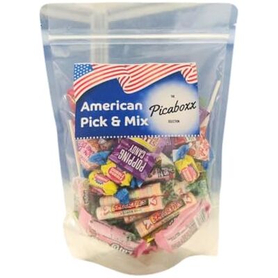 Picaboxx 60 Pieces of Pick & Mix American Candy American Sweets Pouch Mystery Munch Pack American Food Hamper Sweet Treats Collection American Sweets Gift Pouch Picaboxx 60 Pieces of Pick & Mix American Candy American Sweets Pouch Mystery Munch Pack American Food Hamper Sweet Treats Collection American Sweets Gift Pouch