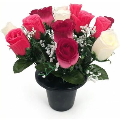 Homesecret Pack 1 Artificial Flowers for Graves in Pots 25cm 12 Head Ivory/Creise Grave Flower Pots for Christmas Luxury Memorial Flowers for Graves, Funerals & Lasting Tributes All Season Displays Homesecret Pack 1 Artificial Flowers for Graves in Pots 25cm 12 Head Ivory/Creise Grave Flower Pots for Christmas Luxury Memorial Flowers for Graves, Funerals & Lasting Tributes All Season Displays
