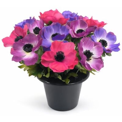Homesecret Pack 1 Artificial Flowers for Graves in Pots 25cm 12 Head Purple/Pink/Creise Grave Flower Pots for Christmas Luxury Memorial Flowers for Graves, Funerals & Lasting Tributes All Season Displays Homesecret Pack 1 Artificial Flowers for Graves in Pots 25cm 12 Head Purple/Pink/Creise Grave Flower Pots for Christmas Luxury Memorial Flowers for Graves, Funerals & Lasting Tributes All Season Displays