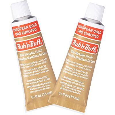 AMACO Rub n Buff Wax Metallic Finish 2 Rub n Buff European Gold 15ml Tubes Versatile Gilding Wax for Finishing Furniture Antiquing and Restoration Rub and Buff Colors Set of Two AMACO Rub n Buff Wax Metallic Finish 2 Rub n Buff European Gold 15ml Tubes Versatile Gilding Wax for Finishing Furniture Antiquing and Restoration Rub and Buff Colors Set of Two