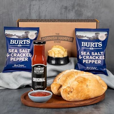 The Cornish Hamper Store Cornish Pasty & Crisps Gift Set 2 Steak Pasties, 2 Burts Crisps, Ketchup Fathers Day Hamper, Birthday Presents for Men, for Dad Snack Box, Cornish Hamper The Cornish Hamper Store Cornish Pasty & Crisps Gift Set 2 Steak Pasties, 2 Burts Crisps, Ketchup Fathers Day Hamper, Birthday Presents for Men, for Dad Snack Box, Cornish Hamper