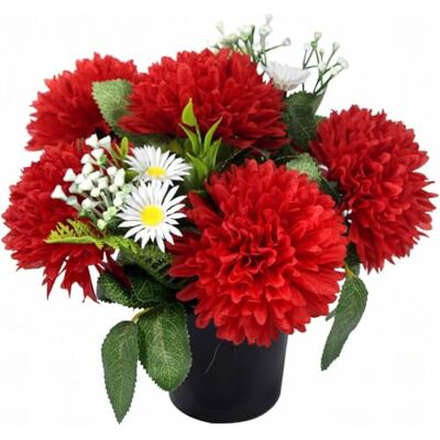 Homesecret Pack 1 Artificial Flowers for Graves in Pots 25cm 12 Head Red Daises Grave Flower Pots for Christmas Luxury Memorial Flowers for Graves, Funerals & Lasting Tributes All Season Displays Homesecret Pack 1 Artificial Flowers for Graves in Pots 25cm 12 Head Red Daises Grave Flower Pots for Christmas Luxury Memorial Flowers for Graves, Funerals & Lasting Tributes All Season Displays
