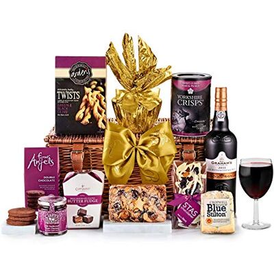 Regency Hampers Classic Cheese and Wine Hamper Cambridge Gift Set with Port and Stilton Blue Stilton, Oatcakes, Ruby Port, Plum Chutney Cheese and Wine Gifts for Men and Women, from Regency Hampers Classic Cheese and Wine Hamper Cambridge Gift Set with Port and Stilton Blue Stilton, Oatcakes, Ruby Port, Plum Chutney Cheese and Wine Gifts for Men and Women, from