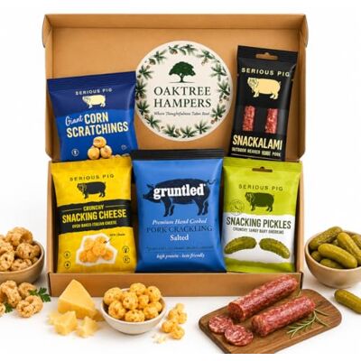 The Great British Kitchen Savoury Snacks Hamper Gift Set with Pork Crackling, Snacking Pickles Gherkins, Snacking Cheese Crisps & Snackalami – Pub SnacksTreat Box & Beer Snacks Gift Set for Men The Great British Kitchen Savoury Snacks Hamper Gift Set with Pork Crackling, Snacking Pickles Gherkins, Snacking Cheese Crisps & Snackalami – Pub SnacksTreat Box & Beer Snacks Gift Set for Men