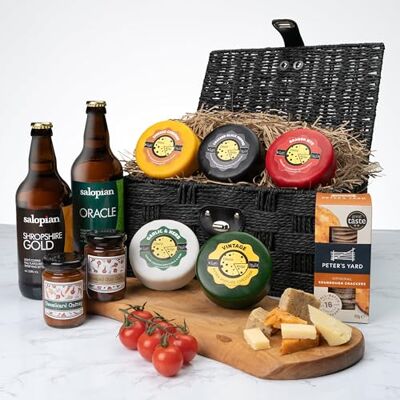 The Cheese Wedge Co. Cheese & Beer Hamper Gift Set 5 Cheeses, 2 Chutneys, Crackers & 2 Craft Beers Luxury Food Hamper for Men – Ideal Birthday, Thank You or Father’s Day Gift The Cheese Wedge Co. Cheese & Beer Hamper Gift Set 5 Cheeses, 2 Chutneys, Crackers & 2 Craft Beers Luxury Food Hamper for Men – Ideal Birthday, Thank You or Father’s Day Gift