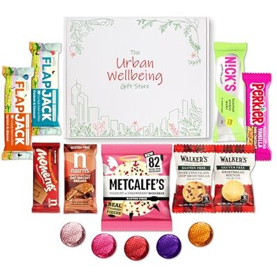 Urban Wellbeing Gluten Free Hamper Coeliac Gift Box 9 Famous & Reliable Tasty Snacks Thoughtful Present For Coeliacs Small Gift, Big Impact Urban Wellbeing Gluten Free Hamper Coeliac Gift Box 9 Famous & Reliable Tasty Snacks Thoughtful Present For Coeliacs Small Gift, Big Impact