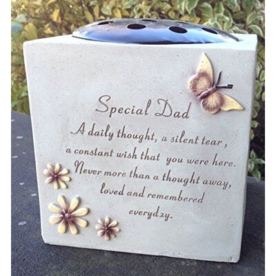 David Fischhoff Special Dad Grave Vase (Rose Bowl) with Butterfly and Flowers Memorial Garden Graveside David Fischhoff Special Dad Grave Vase (Rose Bowl) with Butterfly and Flowers Memorial Garden Graveside