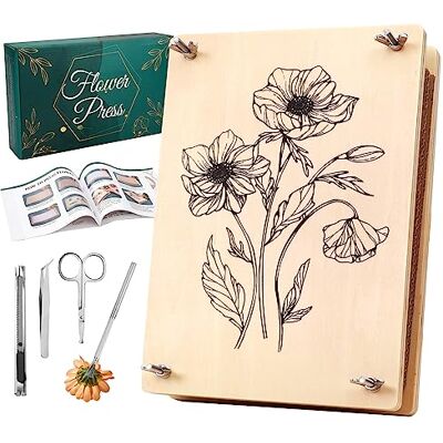 Aboofx Flower Press for Adults, Wooden Plant Leaf Flower Pressing Kit 6 Layers 11.8 x 6.9 Inch, with Tools & Gift Box, DIY Flowers Preservation Kit Wedding Flowers, Great for Art Crafts Lovers Aboofx Flower Press for Adults, Wooden Plant Leaf Flower Pressing Kit 6 Layers 11.8 x 6.9 Inch, with Tools & Gift Box, DIY Flowers Preservation Kit Wedding Flowers, Great for Art Crafts Lovers