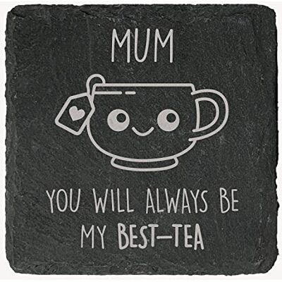 eBuyGB Mum You Will Always Be My Best-Tea (Bestie) Laser Engraved Square Slate Coaster, Funny Gifts, Birthday, Tea Pun Gift Drinks Mat eBuyGB Mum You Will Always Be My Best-Tea (Bestie) Laser Engraved Square Slate Coaster, Funny Gifts, Birthday, Tea Pun Gift Drinks Mat