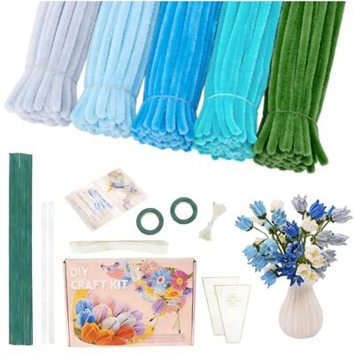 HAOSJINY 500 PCS Pipe Cleaner Flower Kit, Pipecleaner Flowers, Pipecleaner Flowers for DIY Lily, Rose, Tulip, Sunflower Bouquet, Arts Crafts Supplies for Parent-Child Activity & Gift Wrapping (Orchids) HAOSJINY 500 PCS Pipe Cleaner Flower Kit, Pipecleaner Flowers, Pipecleaner Flowers for DIY Lily, Rose, Tulip, Sunflower Bouquet, Arts Crafts Supplies for Parent-Child Activity & Gift Wrapping (Orchids)