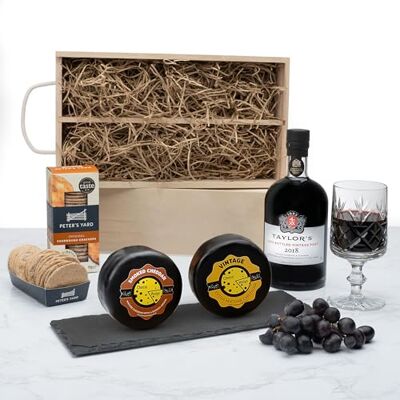 The Cheese Wedge Co. Luxury Cheese and Port Gift Hamper Vintage & Smoked Cheese, Port, and Sourdough Crackers The Cheese Wedge Co. Luxury Cheese and Port Gift Hamper Vintage & Smoked Cheese, Port, and Sourdough Crackers