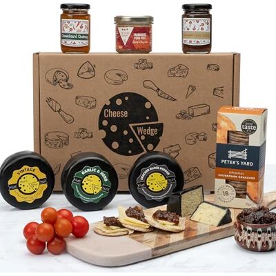 The Cheese Wedge Co. Luxury Cheese & Pate Hamper Gift Set 7 Gourmet Items Including Handmade Cheeses, French Farmhouse Pâté, Crackers & Chutney Perfect for Cheese Lovers & Foodies The Cheese Wedge Co. Luxury Cheese & Pate Hamper Gift Set 7 Gourmet Items Including Handmade Cheeses, French Farmhouse Pâté, Crackers & Chutney Perfect for Cheese Lovers & Foodies