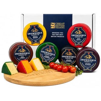 GREAT BRITISH TRADING LIMITED Snowdonia Cheese Company Ultimate Welsh Hamper The Ultimate Cheese Gift Hamper of six truckles with Black Bomber, Red Devil & More from Great British Trading GREAT BRITISH TRADING LIMITED Snowdonia Cheese Company Ultimate Welsh Hamper The Ultimate Cheese Gift Hamper of six truckles with Black Bomber, Red Devil & More from Great British Trading