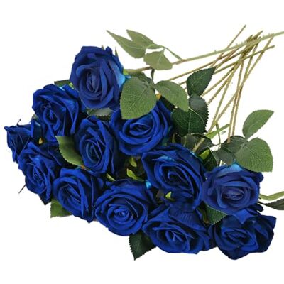 RXKFIGX 12 Pcs Artificial Roses Fake Single Stem Blooming Rose 51 * 7 cm Artificial Silk Rose Flower Blue Fake Roses Artificial Flowers for Home Garden Party Hotel Office Decor(Blue rose) RXKFIGX 12 Pcs Artificial Roses Fake Single Stem Blooming Rose 51 * 7 cm Artificial Silk Rose Flower Blue Fake Roses Artificial Flowers for Home Garden Party Hotel Office Decor(Blue rose)