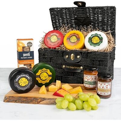 The Cheese Wedge Co. Cheese Hamper Gift Set Ideal Cheese Gift Set 5 Artisan Cheeses + 2 Chutneys & Crackers The Cheese Wedge Co. Cheese Hamper Gift Set Ideal Cheese Gift Set 5 Artisan Cheeses + 2 Chutneys & Crackers