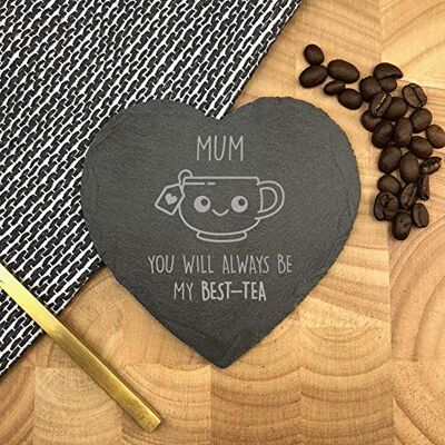 eBuyGB Mum You Will Always Be My Best-Tea (Bestie) Laser Engraved Heart Slate Coaster, Funny Gifts, Birthday, Tea Pun Gift Drinks Mat eBuyGB Mum You Will Always Be My Best-Tea (Bestie) Laser Engraved Heart Slate Coaster, Funny Gifts, Birthday, Tea Pun Gift Drinks Mat