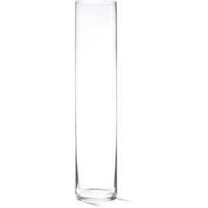 4E's Novelty 16" Tall Cylinder Glass Vase, 3.5" Wide Clear Glass Vase for Centerpiece, Floor Vase, Flowers, Candle Holder, Wedding Table Decor by 4E's Novelty 16" Tall Cylinder Glass Vase, 3.5" Wide Clear Glass Vase for Centerpiece, Floor Vase, Flowers, Candle Holder, Wedding Table Decor by