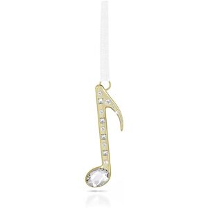 Swarovski Holiday Magic Music Note Ornament, Musical Motif with Champagne Gold-Tone Finished Metal, Clear Crystals & White Grosgrain Ribbon, Part of the Holiday Magic Collection Swarovski Holiday Magic Music Note Ornament, Musical Motif with Champagne Gold-Tone Finished Metal, Clear Crystals & White Grosgrain Ribbon, Part of the Holiday Magic Collection