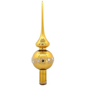 Ornex 28 x 7 cm Hand-Blown Glass Tree Topper Ornament Decoration for Christmas Tree, Gold Ornex 28 x 7 cm Hand-Blown Glass Tree Topper Ornament Decoration for Christmas Tree, Gold