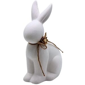 Dekohelden24 Decorative Rabbit Decoration, Easter Bunny, Minimalist Easter Decoration, Rabbit without Face and Bow Made of Ceramic in White, Size: L/W/H Approx. 12 x 7 x 15 cm, 15 cm Dekohelden24 Decorative Rabbit Decoration, Easter Bunny, Minimalist Easter Decoration, Rabbit without Face and Bow Made of Ceramic in White, Size: L/W/H Approx. 12 x 7 x 15 cm, 15 cm
