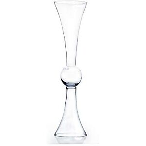 WGVI WGV Trumpet Vase at Open 6", Height 24", Base 6", Clear Reversible Latour Vase for Wedding Party Flowers Centerpieces Home Decorations with 1 Piece WGVI WGV Trumpet Vase at Open 6", Height 24", Base 6", Clear Reversible Latour Vase for Wedding Party Flowers Centerpieces Home Decorations with 1 Piece