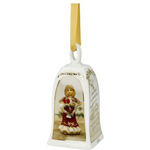 Goebel 2023 Christmas Christmas Hanging Bell Made of Porcelain with Real Gold Plating, Height 7 cm, 66-505-45-1 Goebel 2023 Christmas Christmas Hanging Bell Made of Porcelain with Real Gold Plating, Height 7 cm, 66-505-45-1