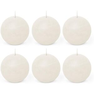 Spaas 6 Rustic Unscented Ball Candles 80 mm, ± 24 Hours, White Spaas 6 Rustic Unscented Ball Candles 80 mm, ± 24 Hours, White