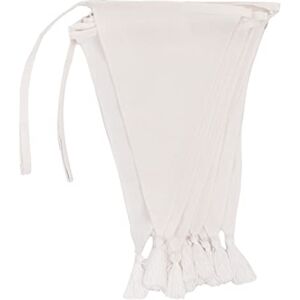 Talking Tables White Fabric Bunting with Tassels, 3m, Triangle Flag Pennant Garland, 100% Cotton, Home Décor for Nursery Accessories, Indoor Outdoor Wedding Decorations, Baby Shower (WHT-FABBUNT) Talking Tables White Fabric Bunting with Tassels, 3m, Triangle Flag Pennant Garland, 100% Cotton, Home Décor for Nursery Accessories, Indoor Outdoor Wedding Decorations, Baby Shower (WHT-FABBUNT)