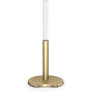 Swarovski Single Stem Vase, Glass Vase with a Brushed Gold Tone Base, from the Garden Tales Collection Swarovski Single Stem Vase, Glass Vase with a Brushed Gold Tone Base, from the Garden Tales Collection