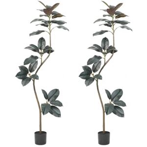 Zstar Pack of 2 Large Artificial Rubber Trees, 170 cm Realistic Rubber Tree in Pot, Lifelike Leaves, Artificial Plants, Rubber Tree Decoration for Home, Living Room, Office, Garden Zstar Pack of 2 Large Artificial Rubber Trees, 170 cm Realistic Rubber Tree in Pot, Lifelike Leaves, Artificial Plants, Rubber Tree Decoration for Home, Living Room, Office, Garden