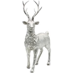 Dekohelden24 Ceramic Decorative Figurine, Modern Decorative Statue, Country House Sculpture as Deer in Silver, Glitter, Standing, L/W/H: 24 x 10 x 36 cm Dekohelden24 Ceramic Decorative Figurine, Modern Decorative Statue, Country House Sculpture as Deer in Silver, Glitter, Standing, L/W/H: 24 x 10 x 36 cm