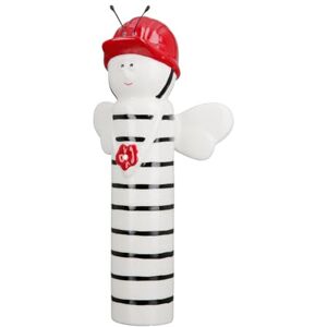 AlexandreHouse Pack of 4 Figures, Bee, Striped, Porcelain, Red, White, PU 4, L. 7 cm, W. 13 cm, H. 25 cm AlexandreHouse Pack of 4 Figures, Bee, Striped, Porcelain, Red, White, PU 4, L. 7 cm, W. 13 cm, H. 25 cm