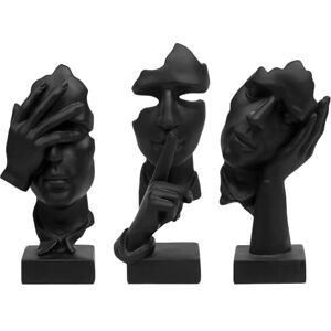 aboxoo 3 Pcs Thinker Statue, Silence is Gold Abstract Art Figurine, No Hear No See No Speak Modern Home Resin Sculptures Decorative Objects Modern Decor for Creative Room Home, Office Study (Black) aboxoo 3 Pcs Thinker Statue, Silence is Gold Abstract Art Figurine, No Hear No See No Speak Modern Home Resin Sculptures Decorative Objects Modern Decor for Creative Room Home, Office Study (Black)