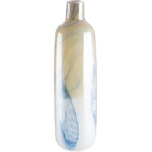 GILDE GLAS art Decorative Vase Flower Vase Dyed Glass Maritime Decoration Gift for Women Birthday Christmas Colour: Blue Beige Height 46 cm GILDE GLAS art Decorative Vase Flower Vase Dyed Glass Maritime Decoration Gift for Women Birthday Christmas Colour: Blue Beige Height 46 cm