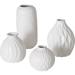 Boltze Zalina 2038306 Vase in White 4-Piece Matte Porcelain Boltze Zalina 2038306 Vase in White 4-Piece Matte Porcelain