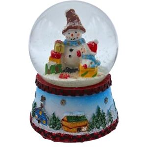 Dekohelden24 Beautiful Small Snow Globe with Snowman with Blue Scarf, Dimensions Approx. 9 x 7 cm/Diameter 6.5 cm Dekohelden24 Beautiful Small Snow Globe with Snowman with Blue Scarf, Dimensions Approx. 9 x 7 cm/Diameter 6.5 cm