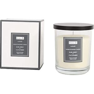 Sleepdown Halo Scented Candle Earl Grey and Cucumber Large Jar Candle Burn Time: Up to 42 Hours 380g,5056242817161 Sleepdown Halo Scented Candle Earl Grey and Cucumber Large Jar Candle Burn Time: Up to 42 Hours 380g,5056242817161